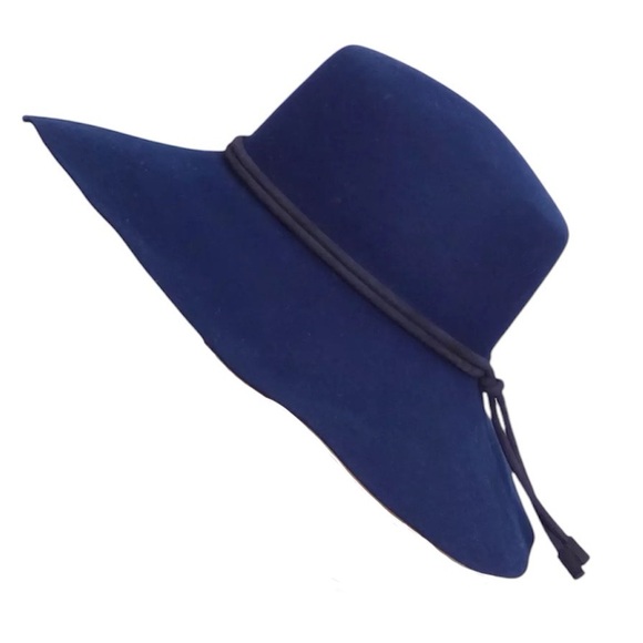 Hermes blue extra wide brim rope hat 100% rabbit hair felt 58CM - Picture 15 of 17